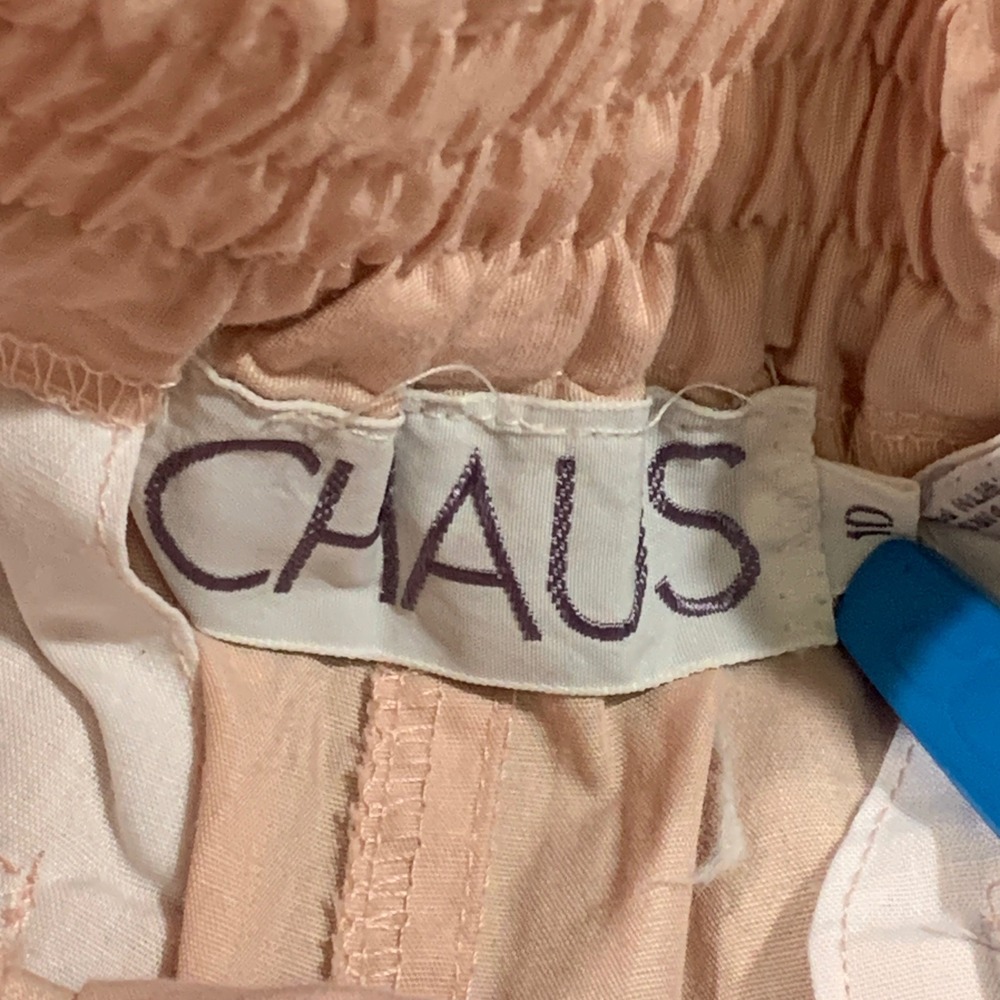 VTG Unique Chaus Pink High Waist Cargo Shorts Womens 10 Bermduda Belted 80s‎ 90s - Picture 4 of 9